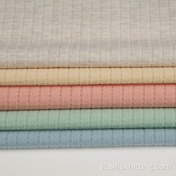 Gân Jacquard Cotton Polyester Spandex Jaquard dệt kim Vải